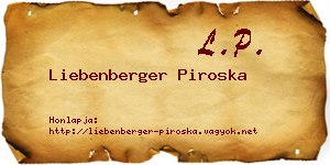 Liebenberger Piroska névjegykártya